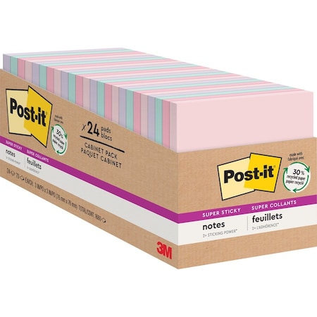 Post-It Notes, Post-It, Rcyc, 3X3, 24Pk MMM65424NHCP